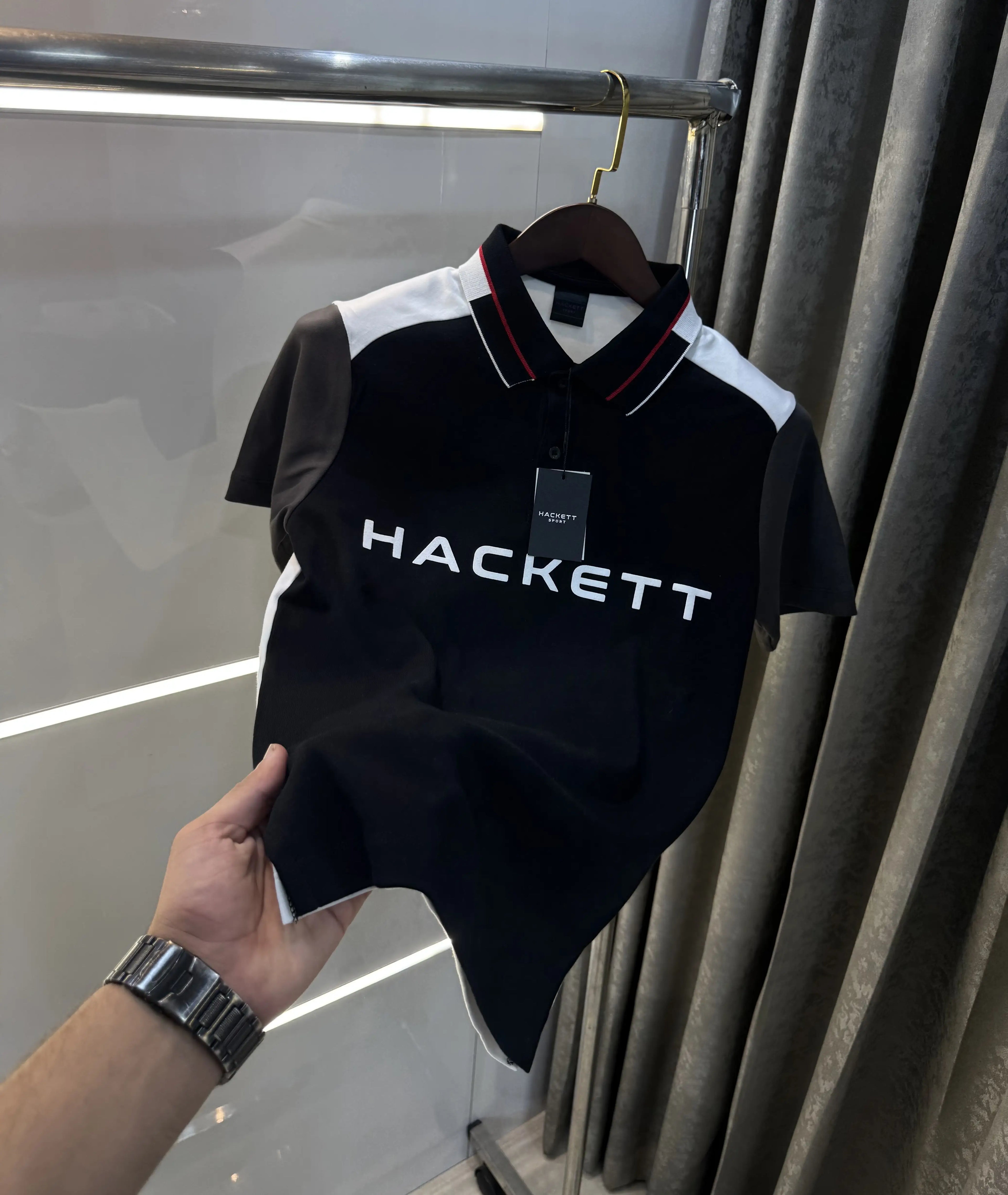 Hacket Black Logo Work Premium Polo T-Shirt