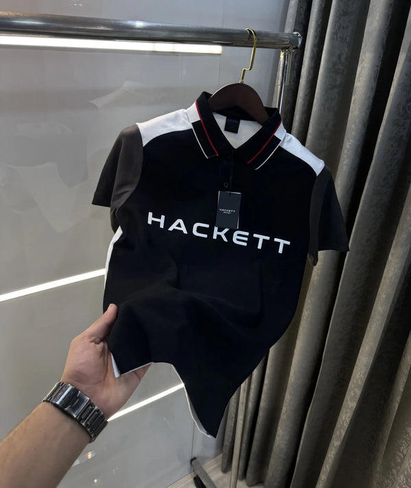 Hacket Black Logo Work Premium Polo T-Shirt
