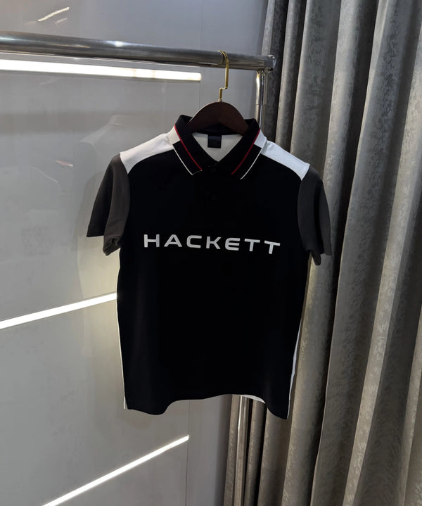 Hacket Black Logo Work Premium Polo T-Shirt