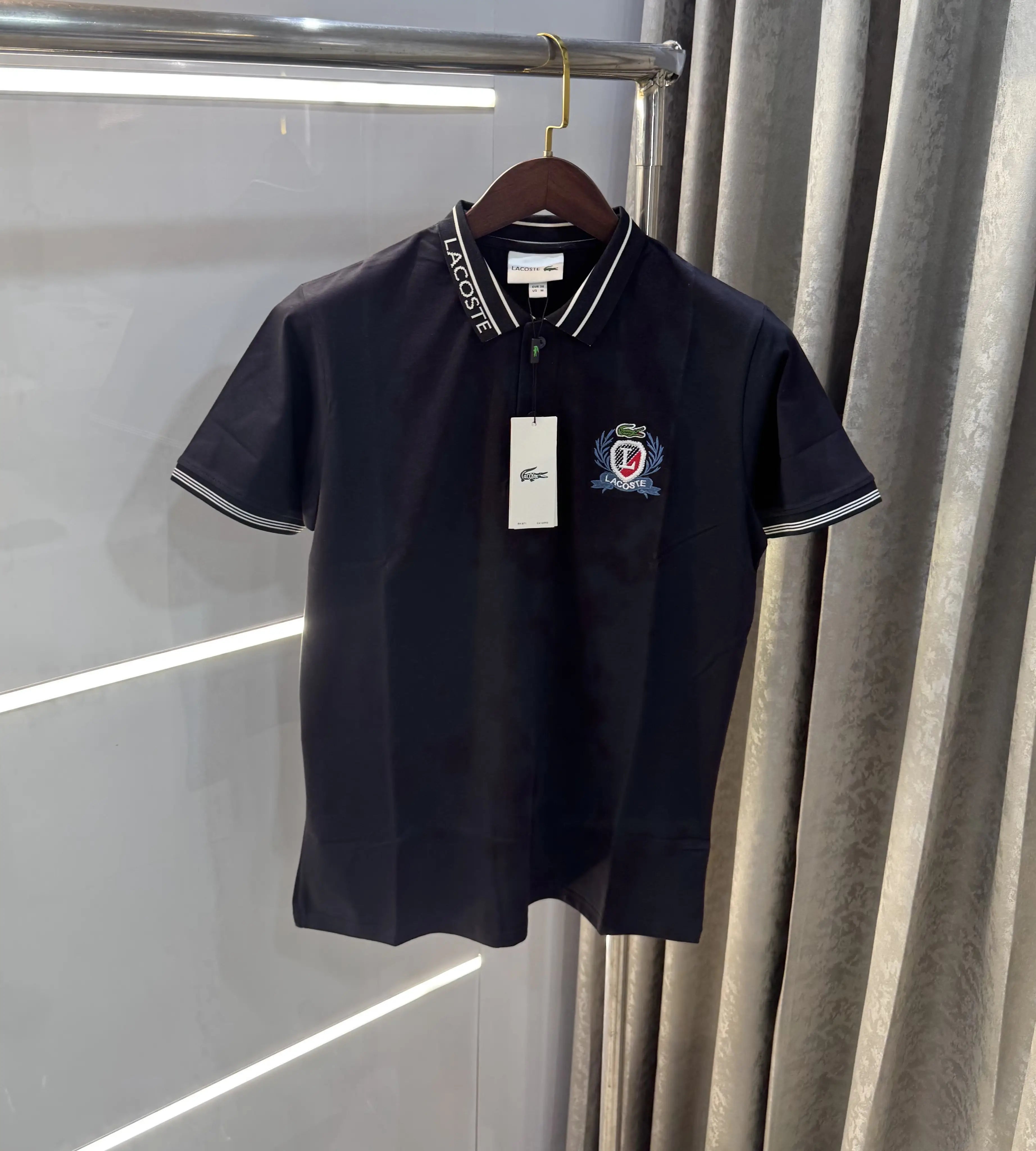 Lacoste Navy Blue Embroidery Logo Premium Polo T-shirt Secondary image