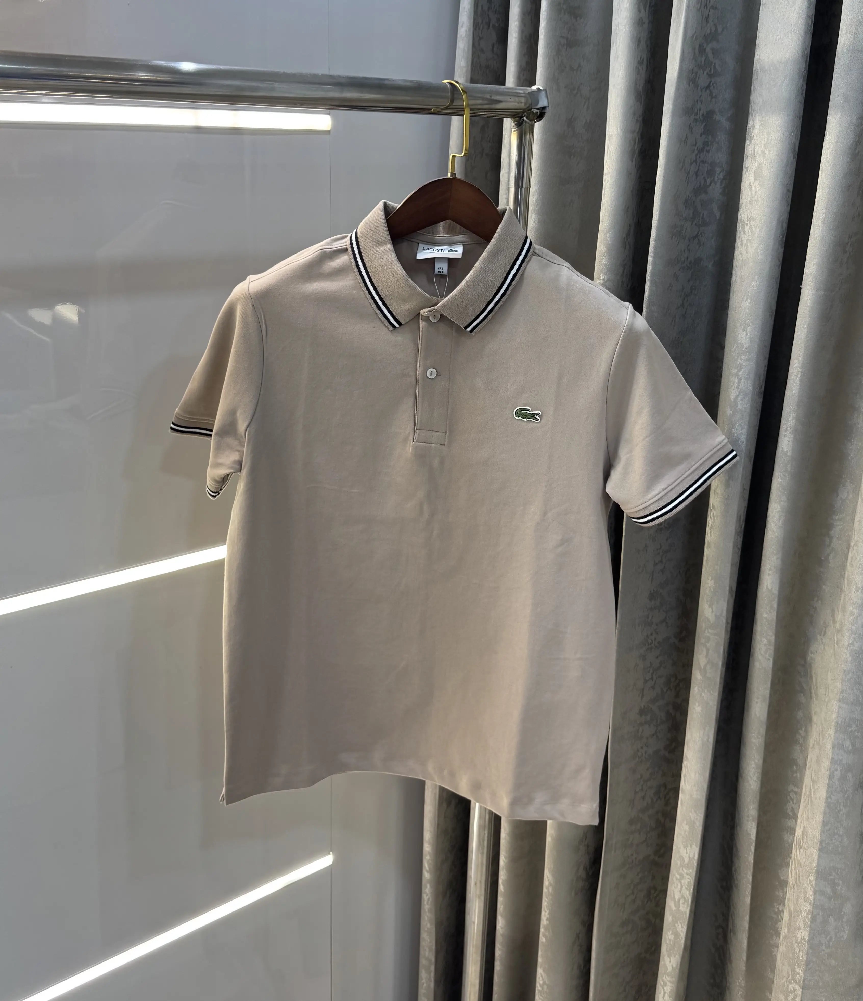 Lacost e Beige Logo Work Premium Polo T-Shirt Secondary image