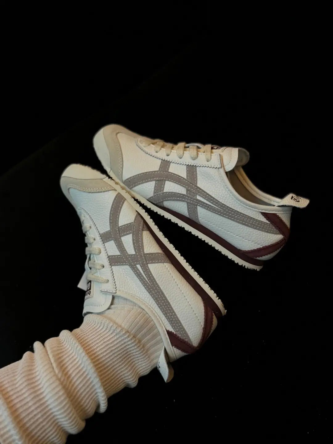Onitsuka Tiger Mexico 66 Grey White Burgundy Mens Premium D-1912