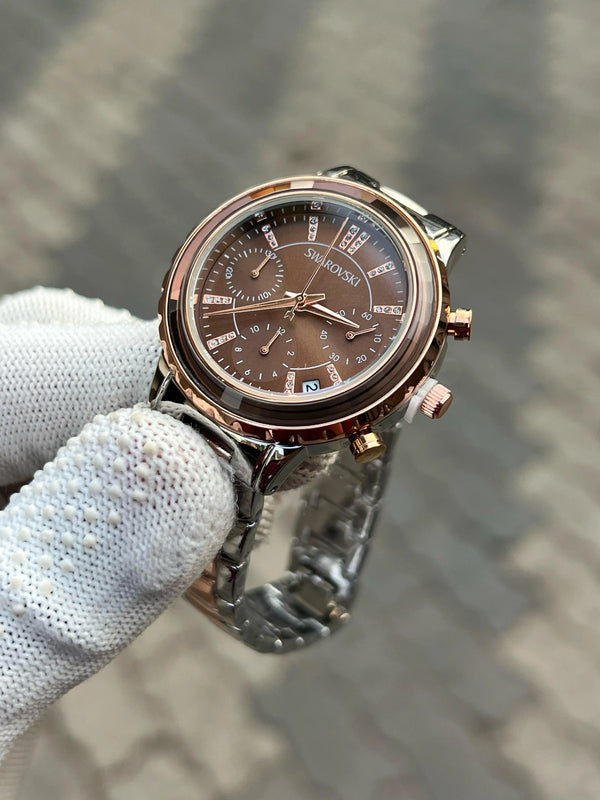 Swarovski Octea Lux Chrono Analog Two Tone Brown