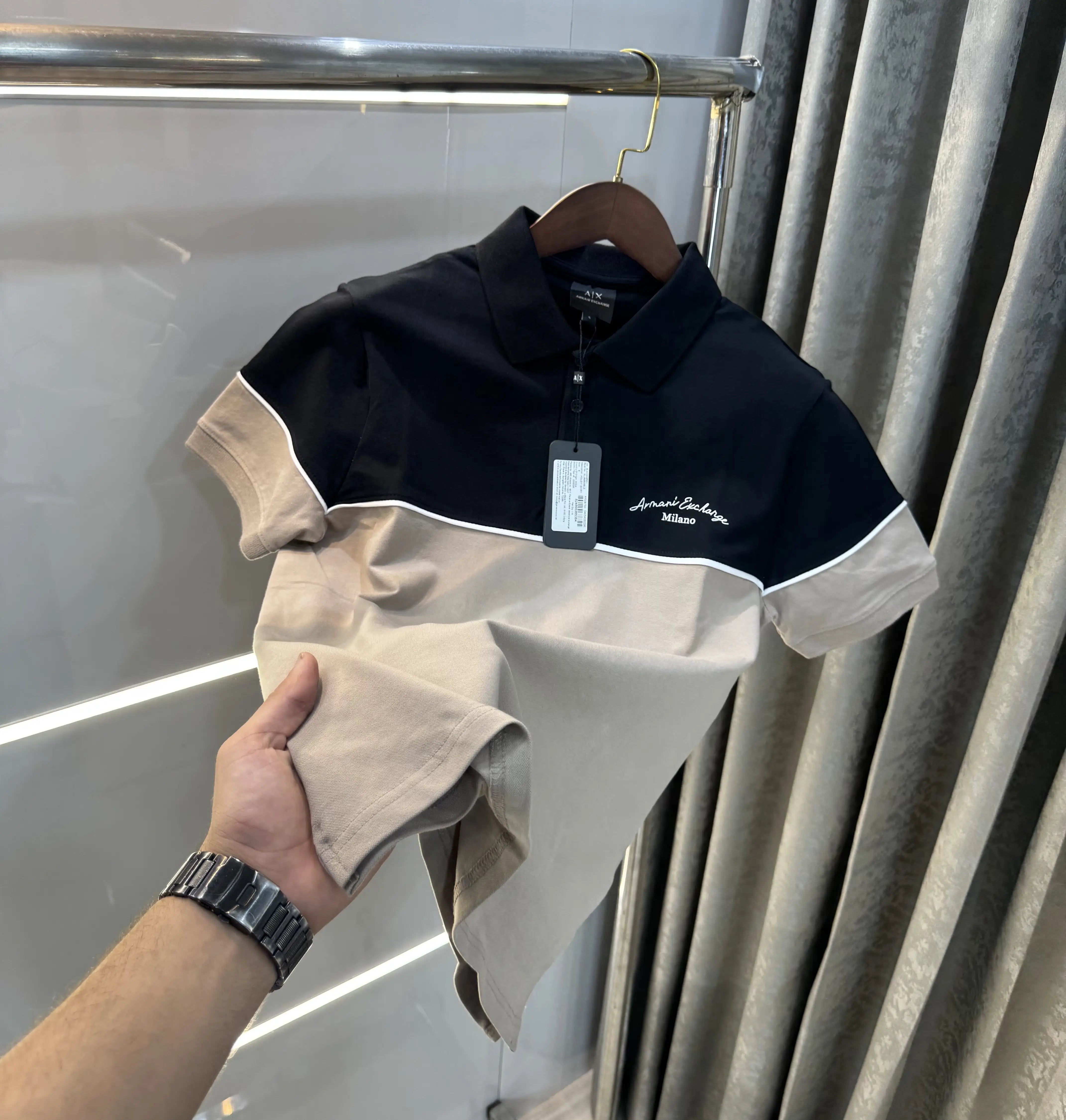 Arman i Exchange Black biege Logo Work Premium Polo T-Shirt Secondary image