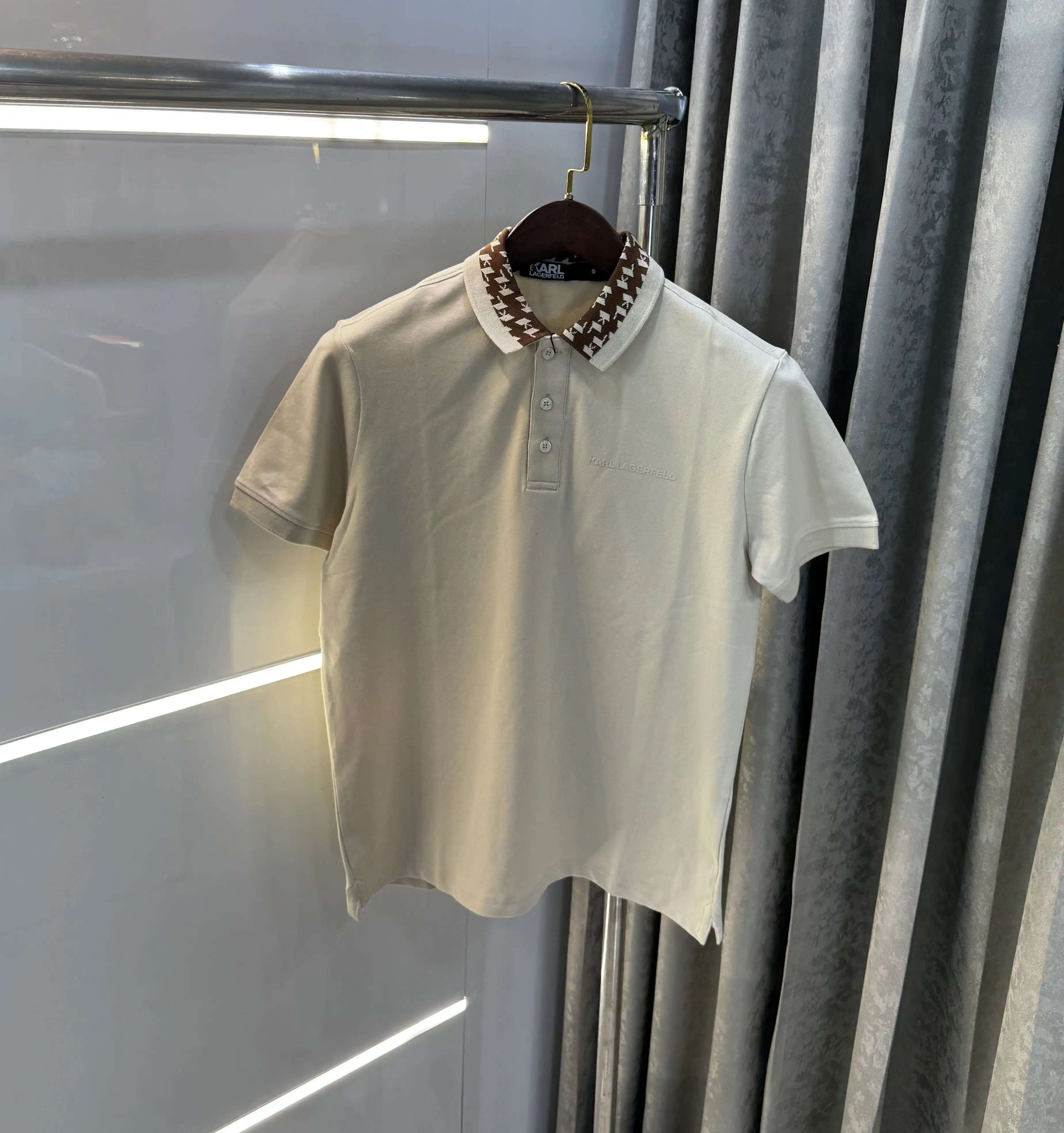 Karl Lagerfled Cream Imported Polo T-Shirt Secondary image