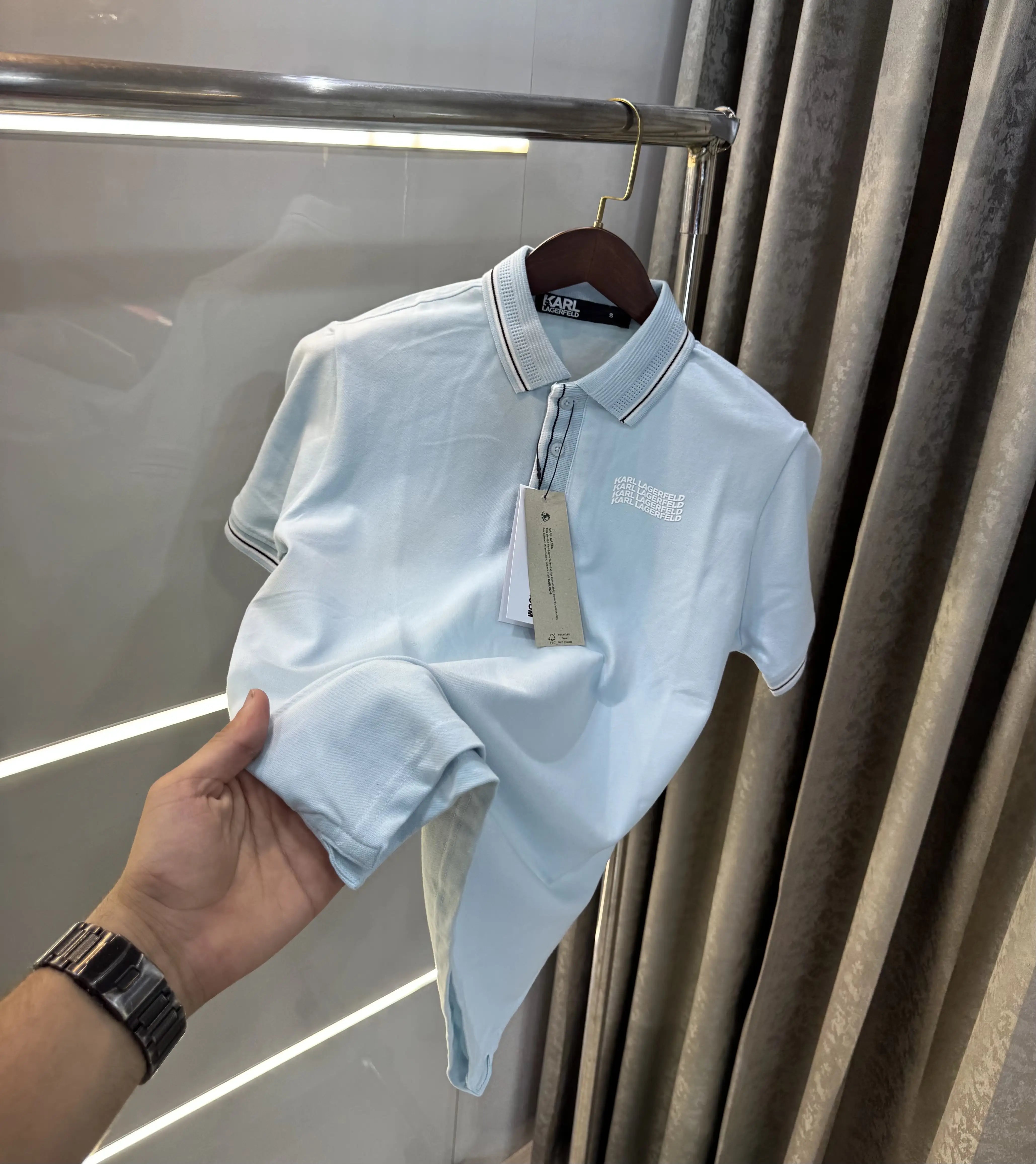 Karl Lagerfled Sky Blue Imported Polo T-Shirt Secondary image