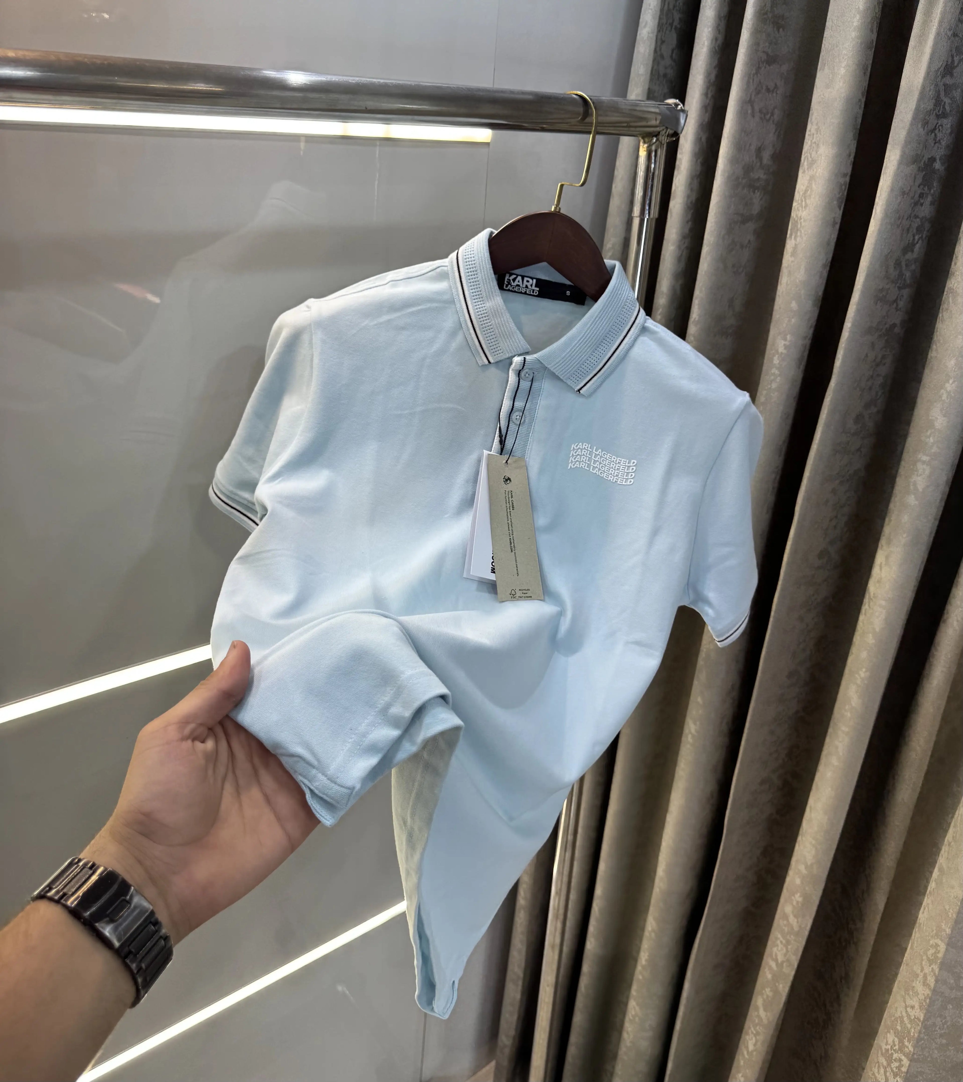 Karl Lagerfled Sky Blue Imported Polo T-Shirt