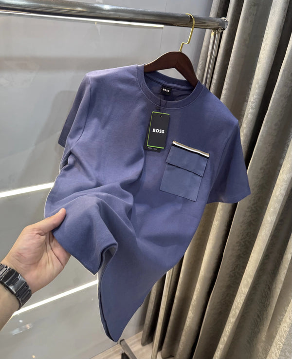 Hugo Boss Blue Logo Print Premium T-shirt
