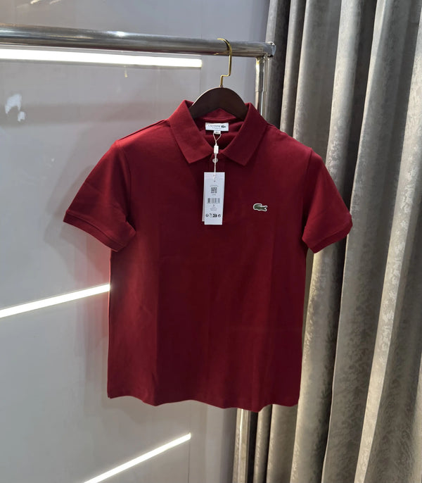 Lacost e Maroon Logo Work Premium Polo T-Shirt