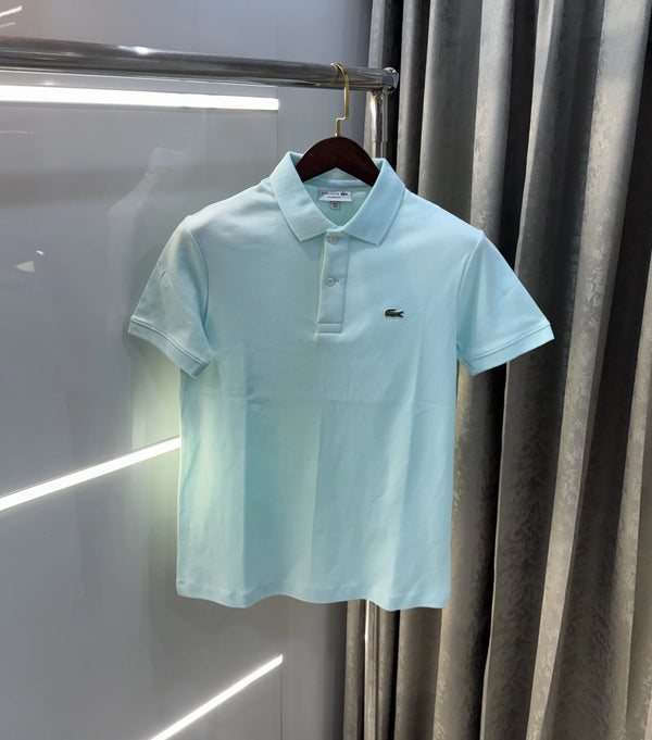 Lacost e Sky Blue Logo Work Premium Polo T-Shirt