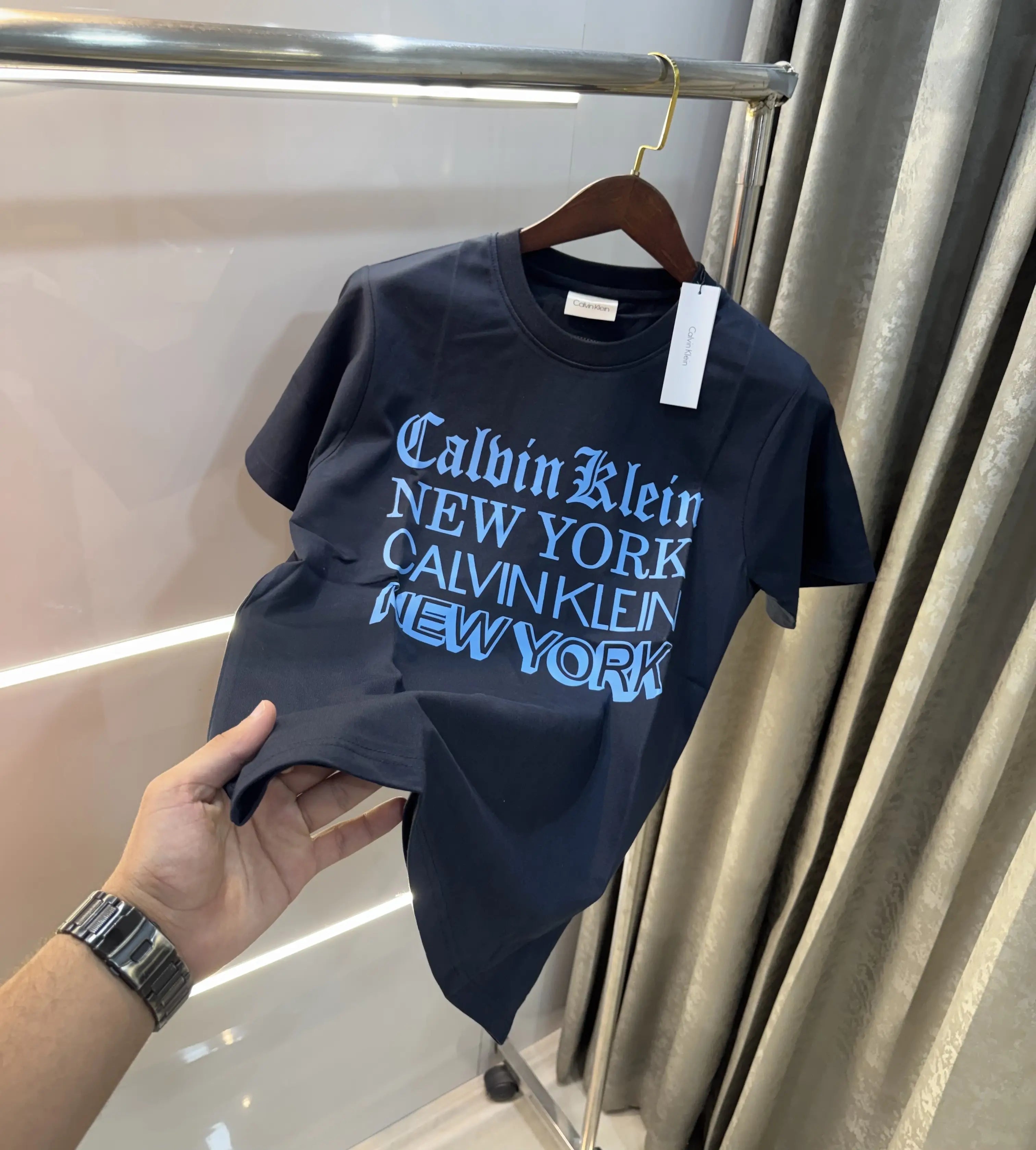 Calvin Klein Navy Blue Logo Work Premium T-Shirt Main image