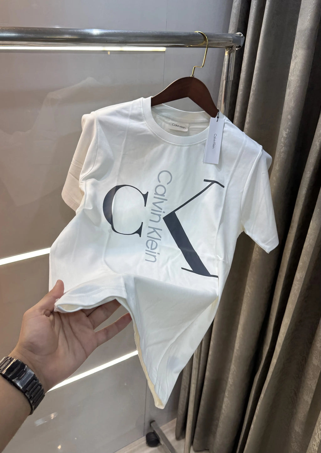 Calvin Klein Cream Logo Work Premium T-Shirt