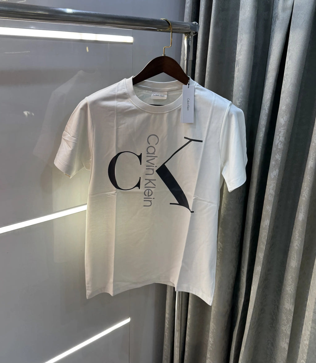 Calvin Klein Cream Logo Work Premium T-Shirt