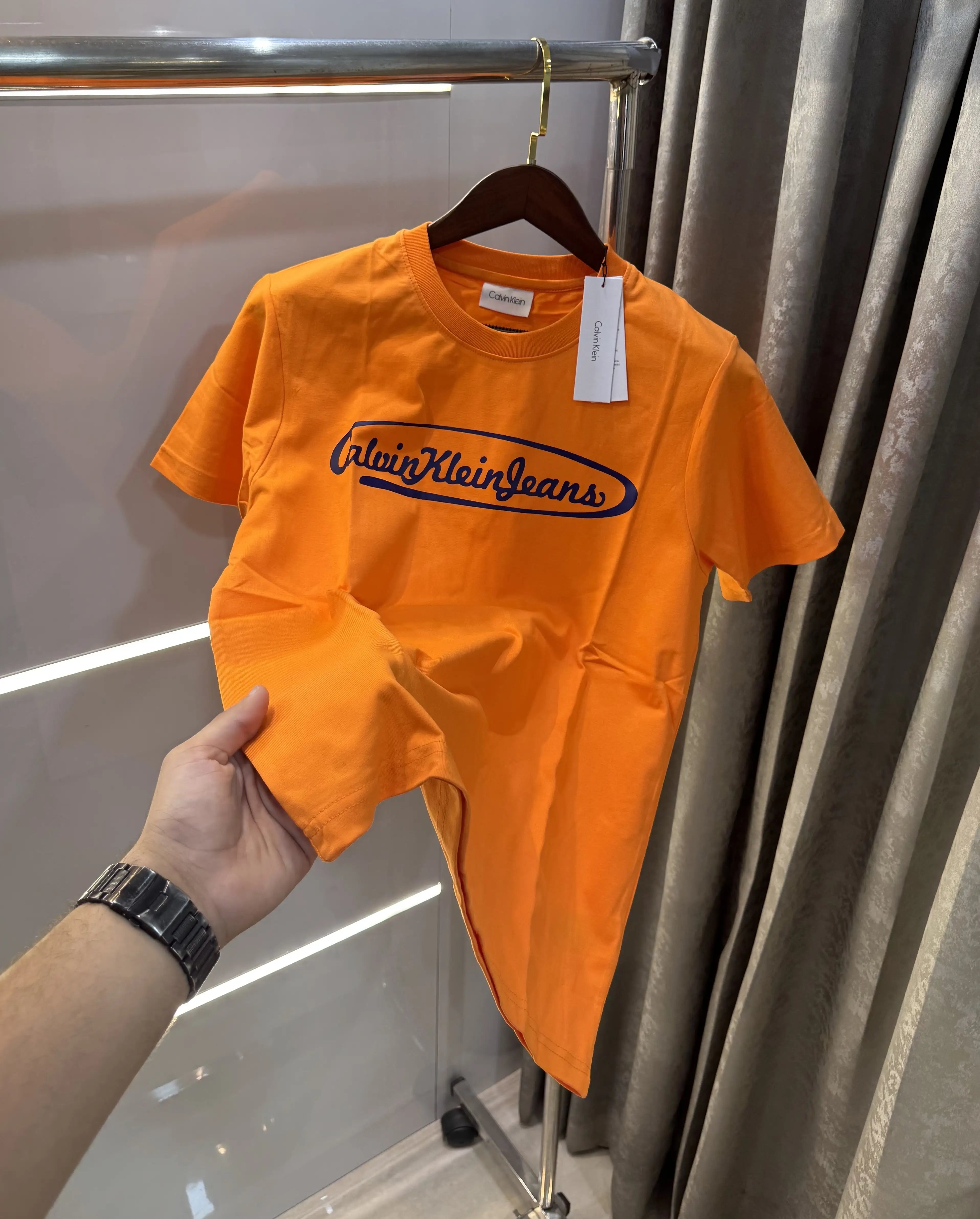 Calvin Klein Orange Logo Work Premium T-Shirt Main image