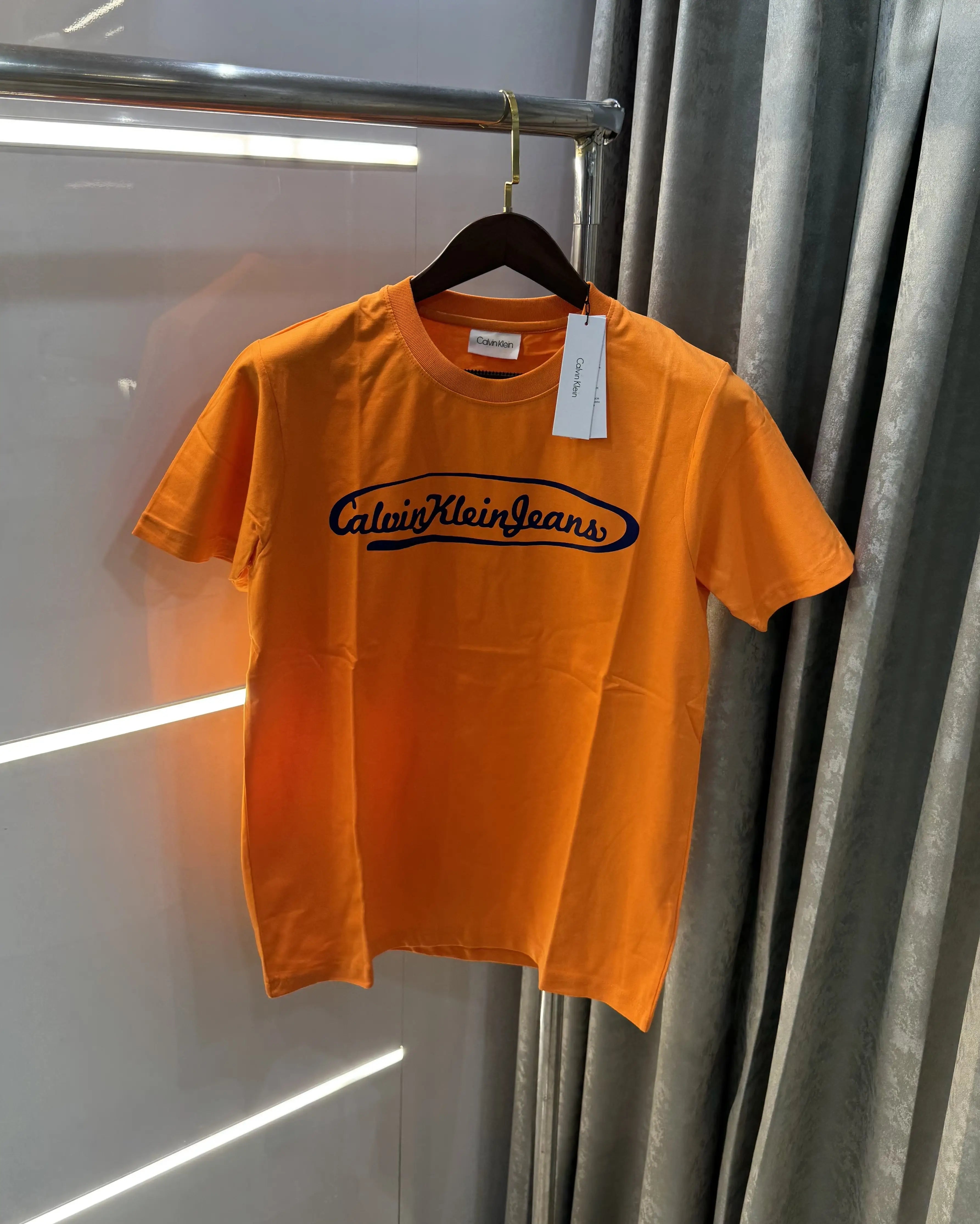 Calvin Klein Orange Logo Work Premium T-Shirt Secondary image