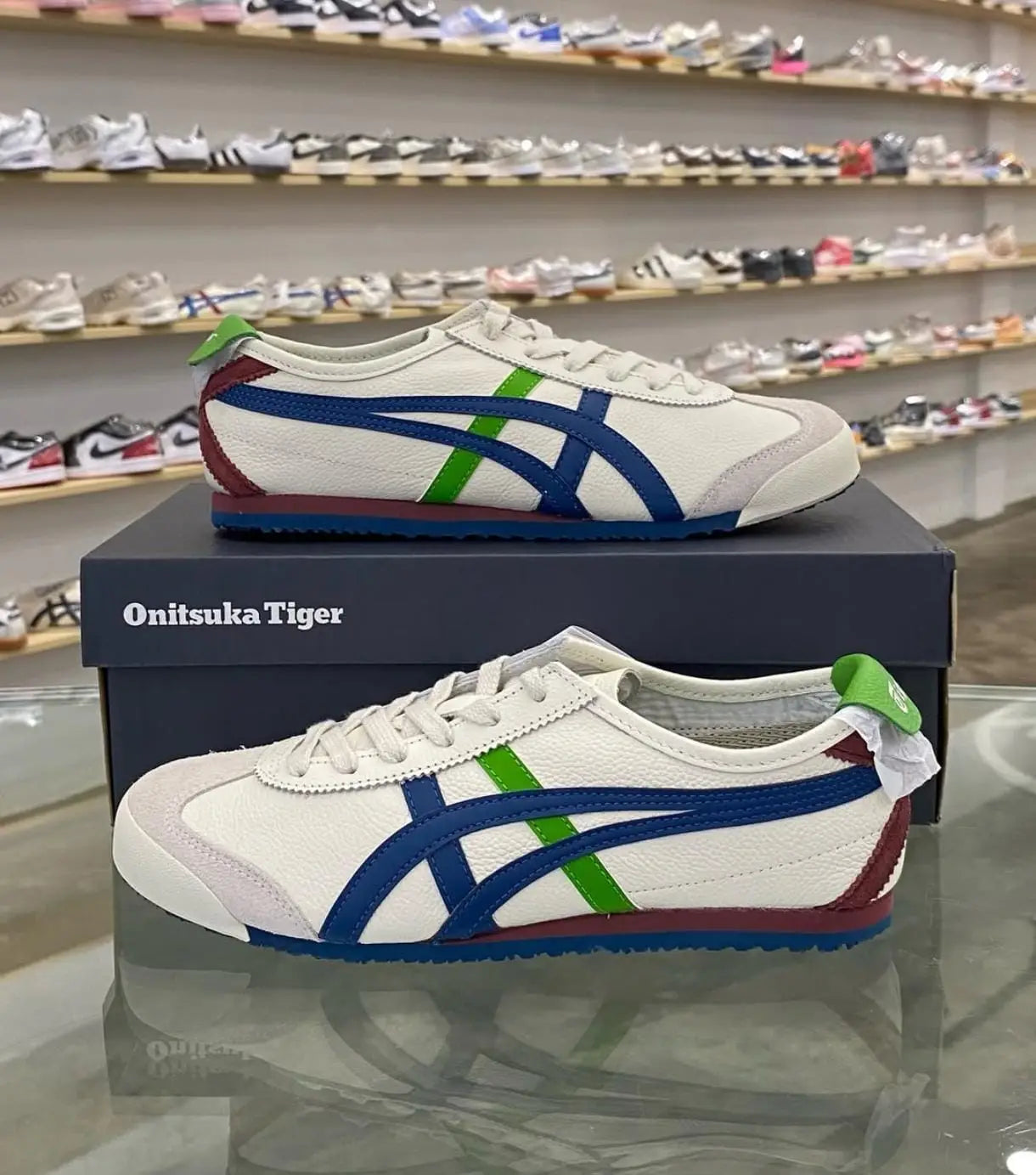 Onitsuka Tiger Mexico 66 Blue Green White For Mens
