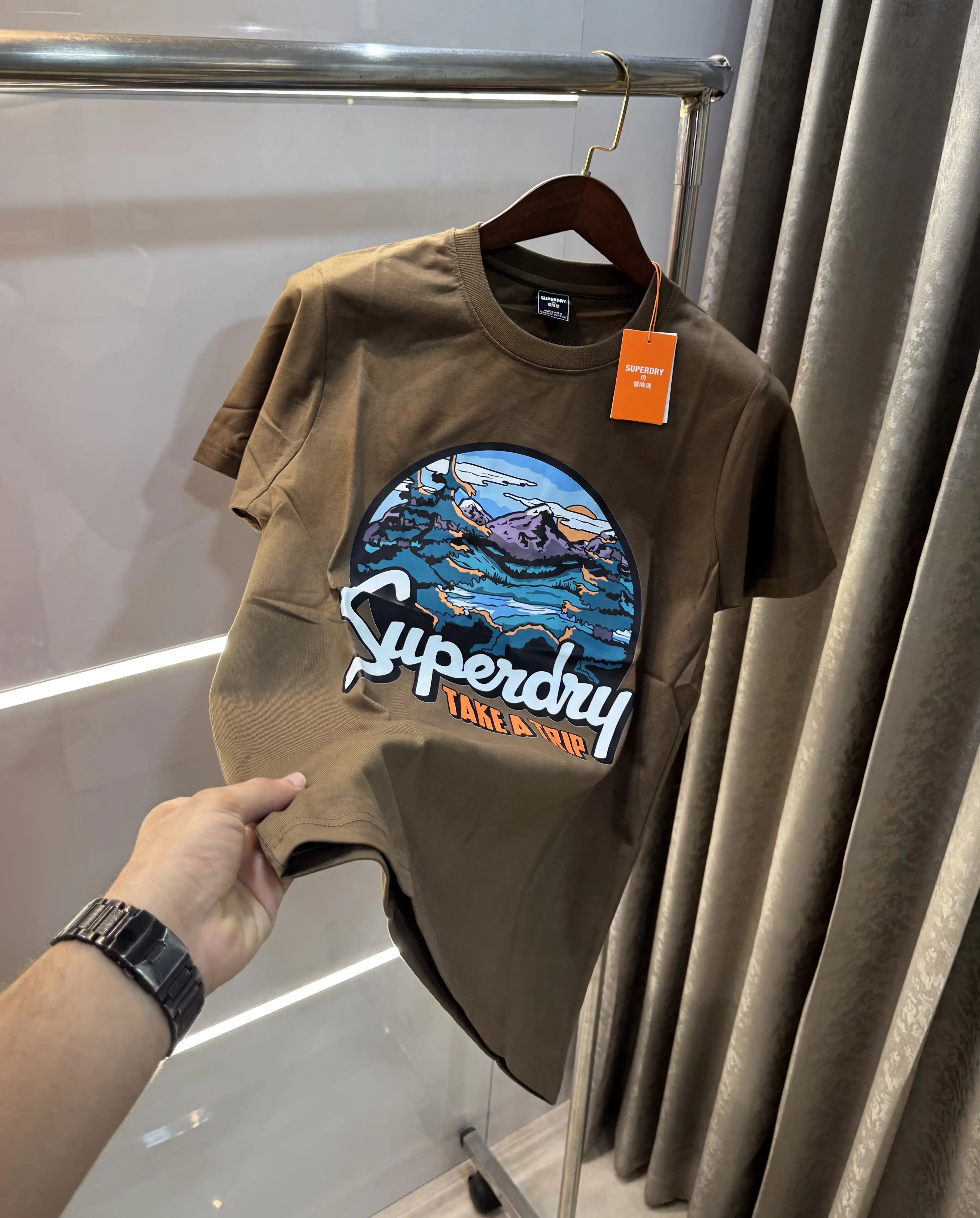 Superdry Brown Logo Print Premium T-shirt Main image