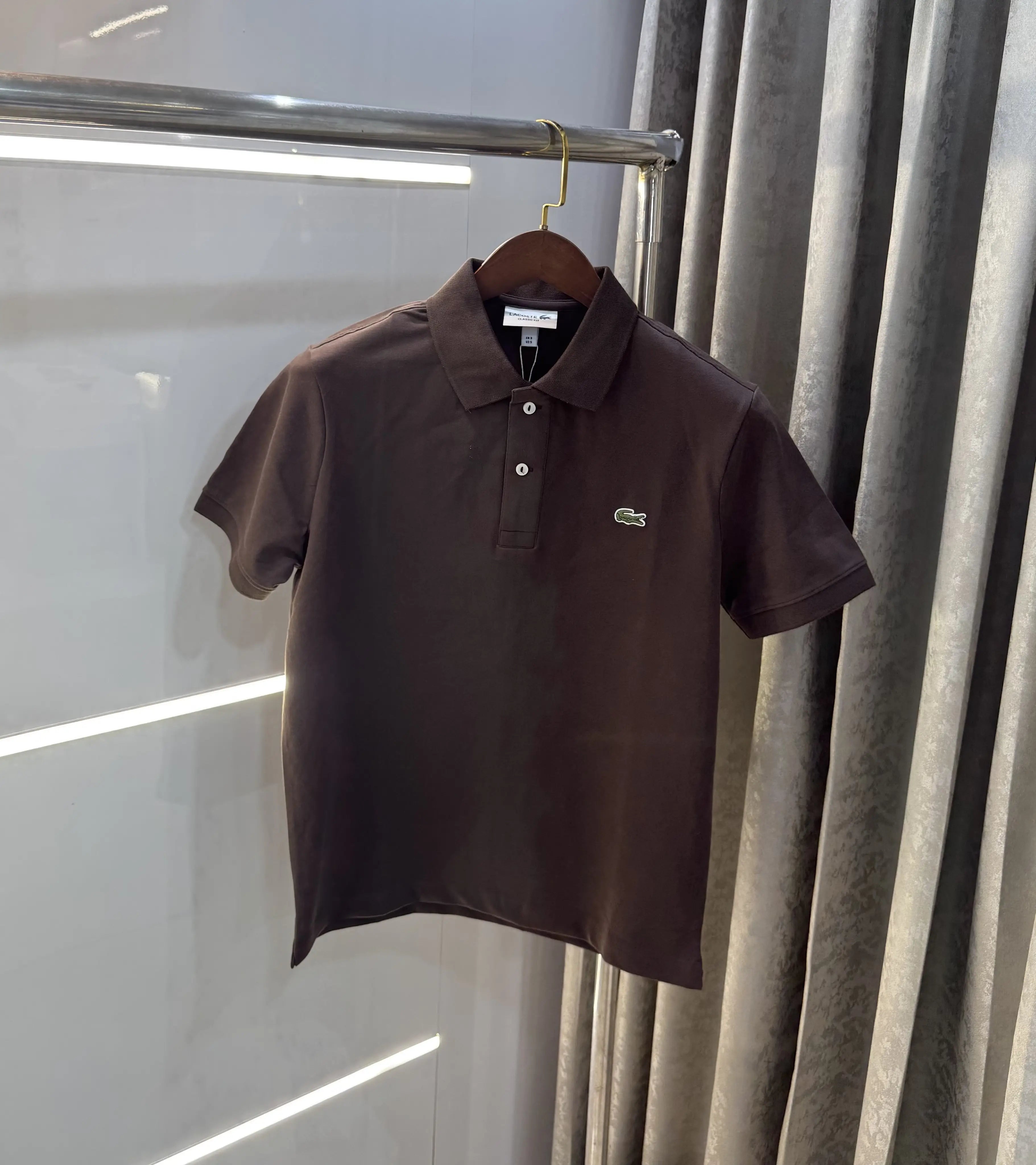 Lacost e Brown Logo Work Premium Polo T-Shirt