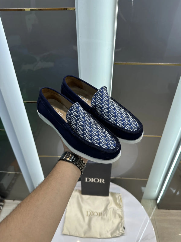 Dior_Monogram Blue Suede Leather Formal Loafer
