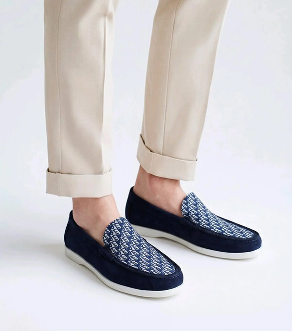 Dior_Monogram Blue Suede Leather Formal Loafer