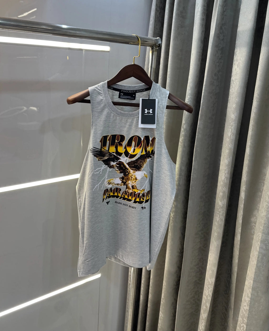 Under Armou r Grey Logo Print Premium Sando