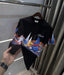Bluorang Black Logo work Imported Oversized T-Shirt