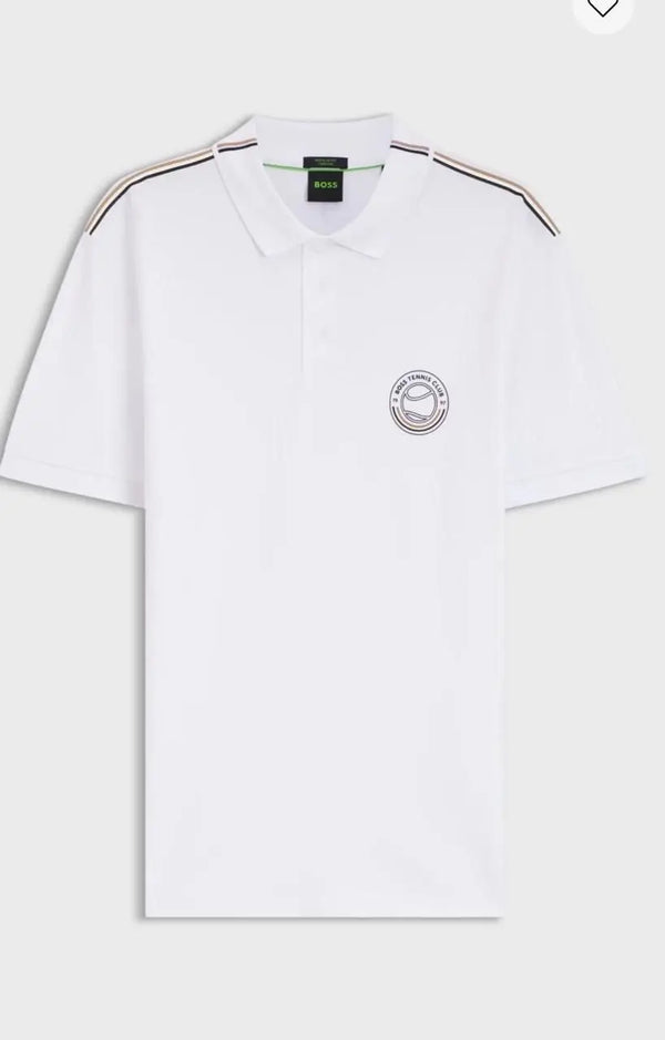 Hugo Bos s White Logo Work Premium Polo T-shirt