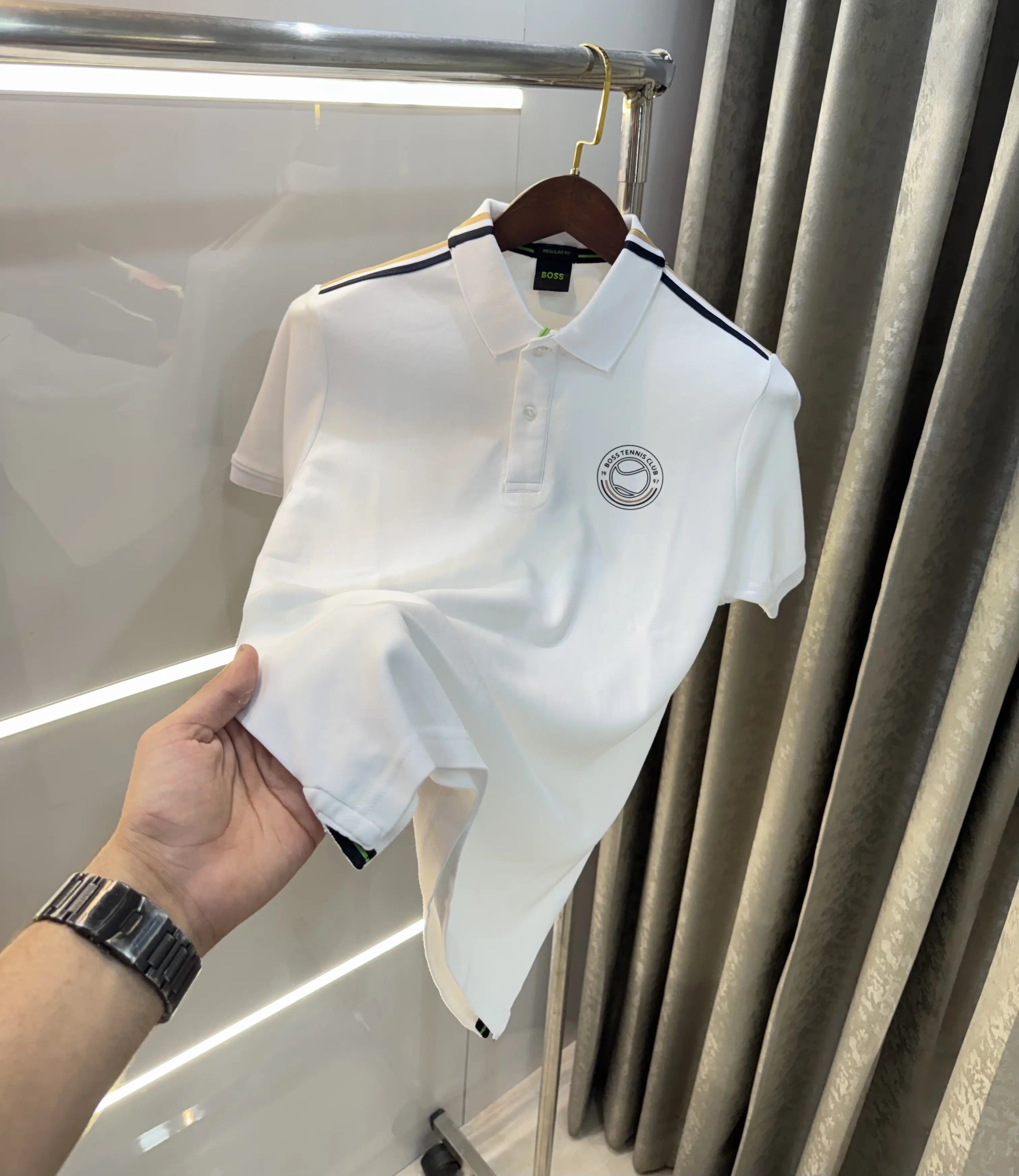 Hugo Bos s White Logo Work Premium Polo T-shirt