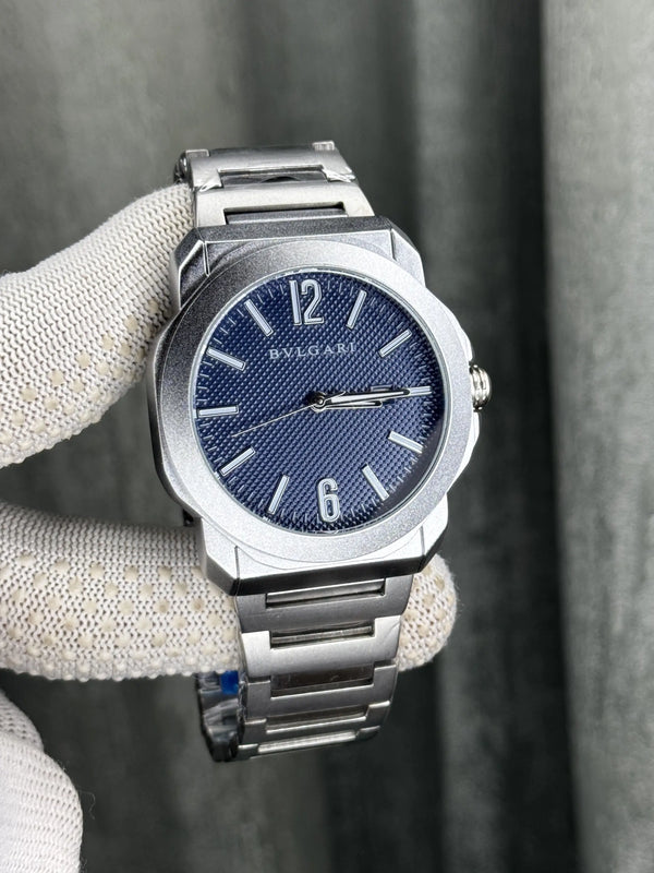 Bvlgari Octo Roma Silver Blue Premium Watch
