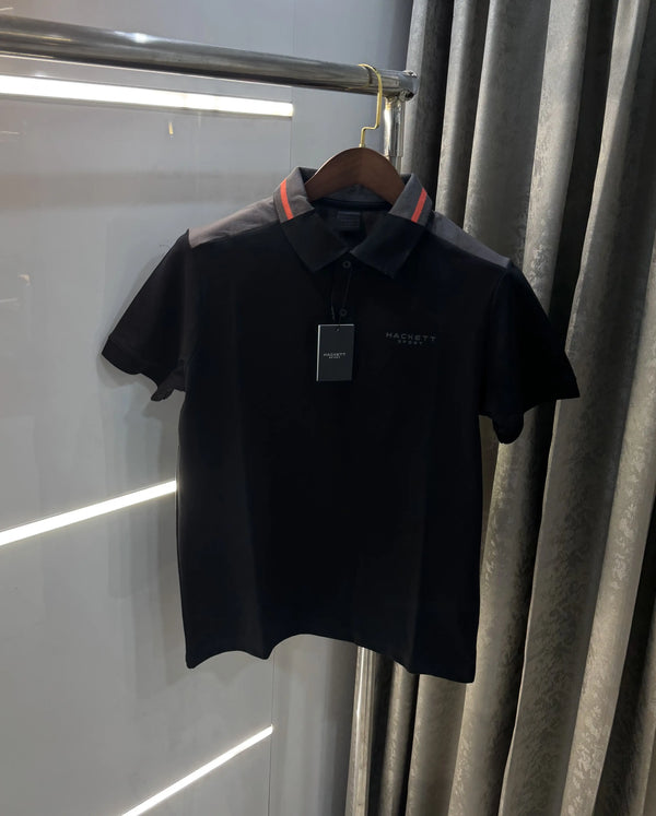 Hacket Black Logo Work Premium Polo T-Shirt