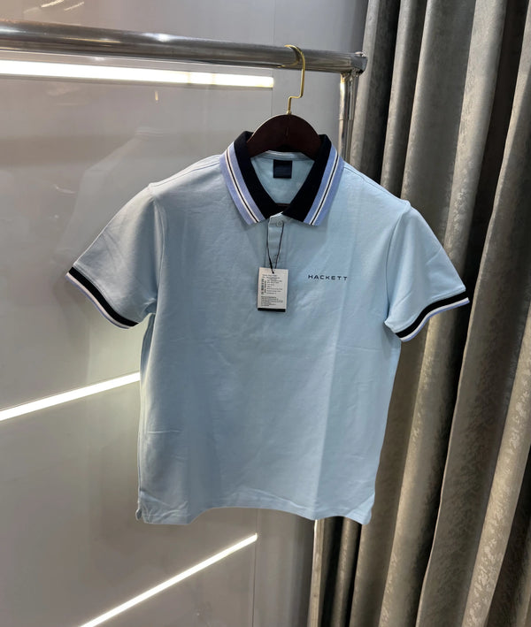 Hacket Sky Blue Logo Work Premium Polo T-Shirt