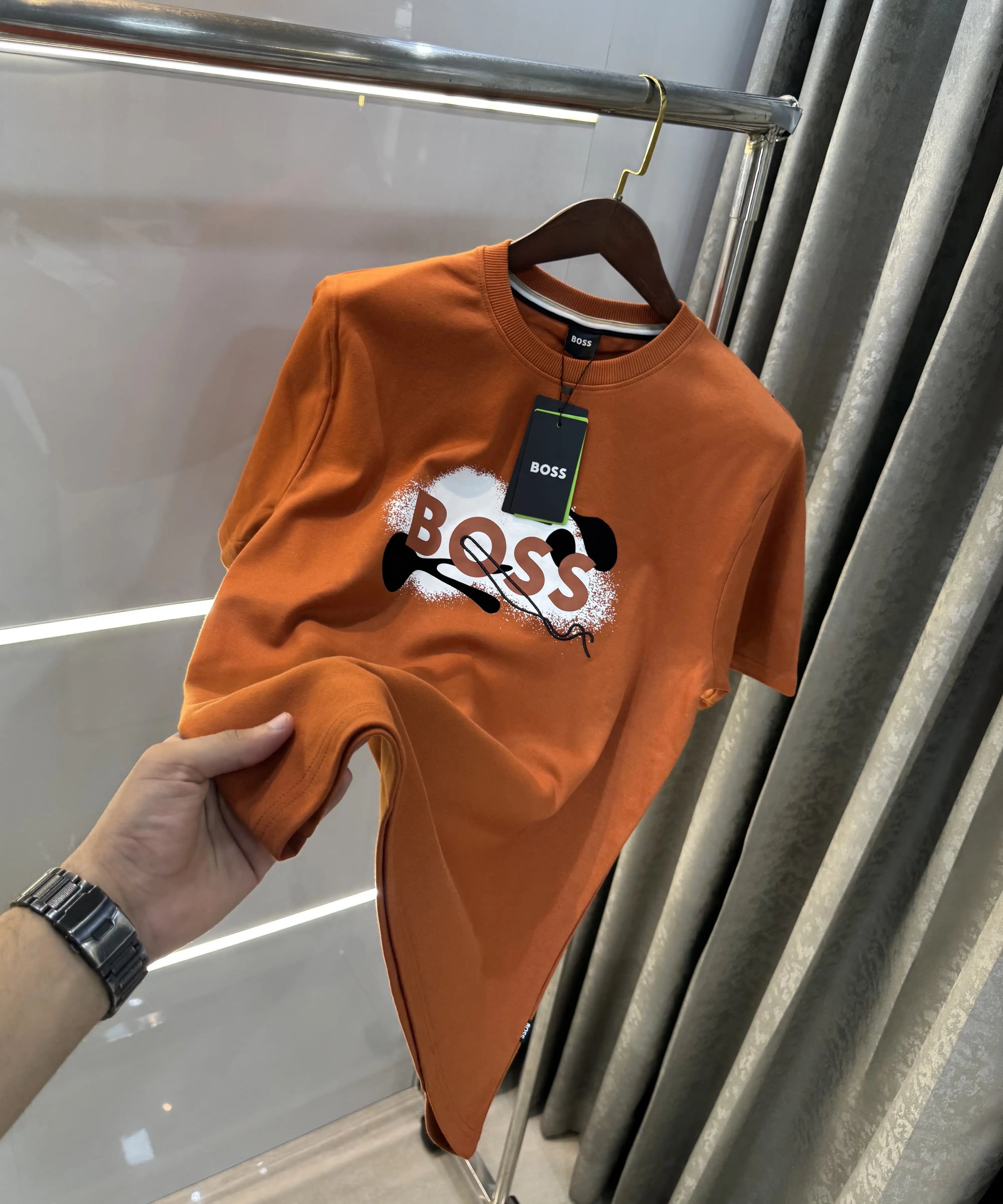Hugo Boss Rust Logo Print Premium Oversized T-shirt Main image