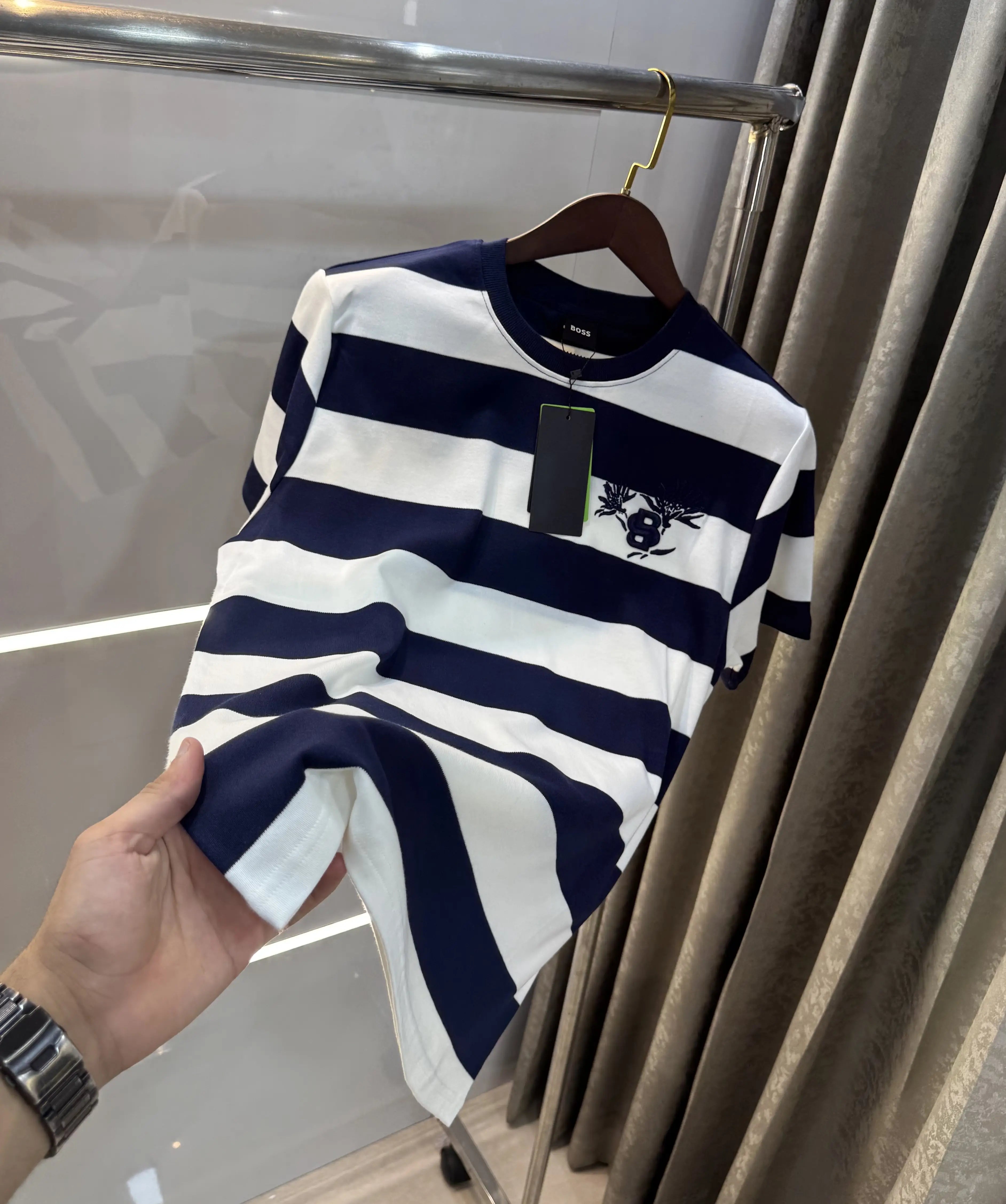 Hugo Boss Stripes Logo Print Premium Oversized T-shirt Main image