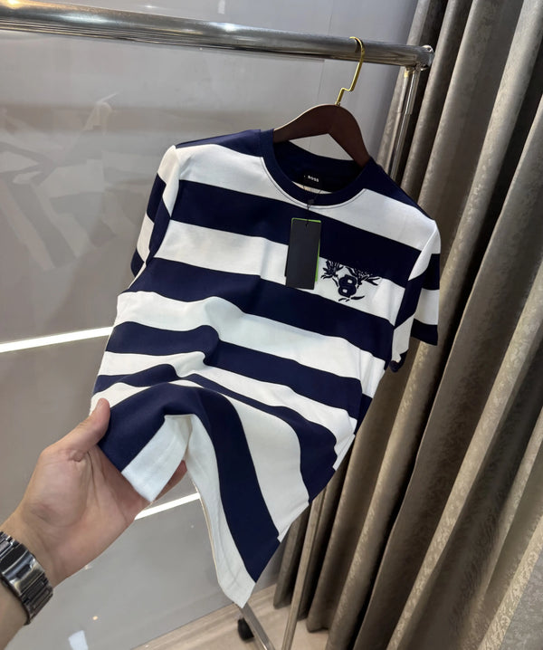 Hugo Boss Stripes Logo Print Premium Oversized T-shirt