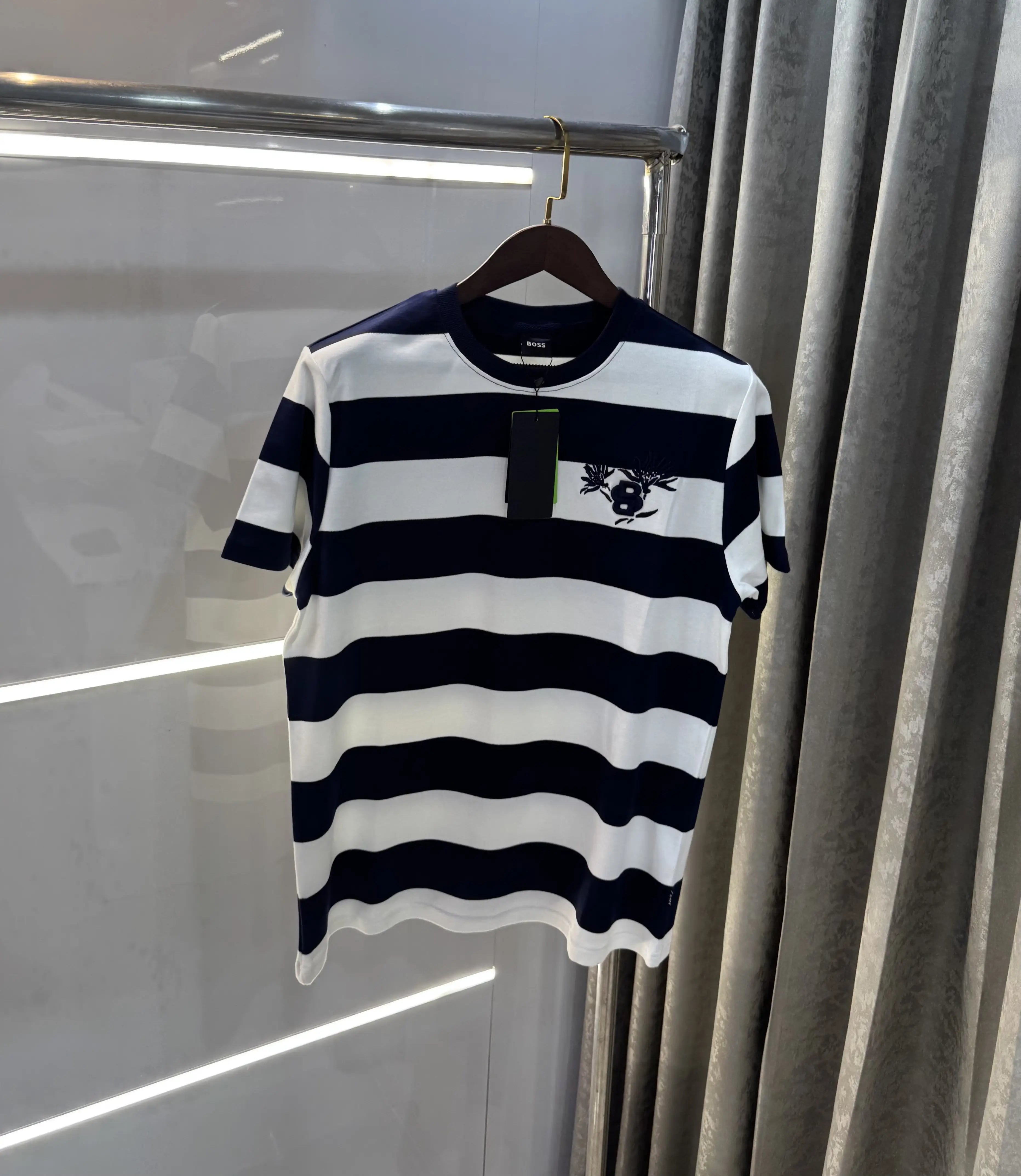 Hugo Boss Stripes Logo Print Premium Oversized T-shirt Secondary image