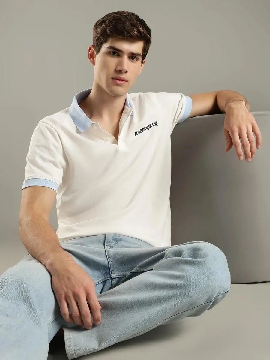 Tommy Hilfiger Cream Premium Polo T-shirt