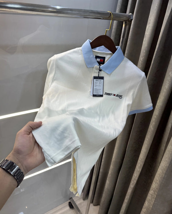 Tommy Hilfiger Cream Premium Polo T-shirt