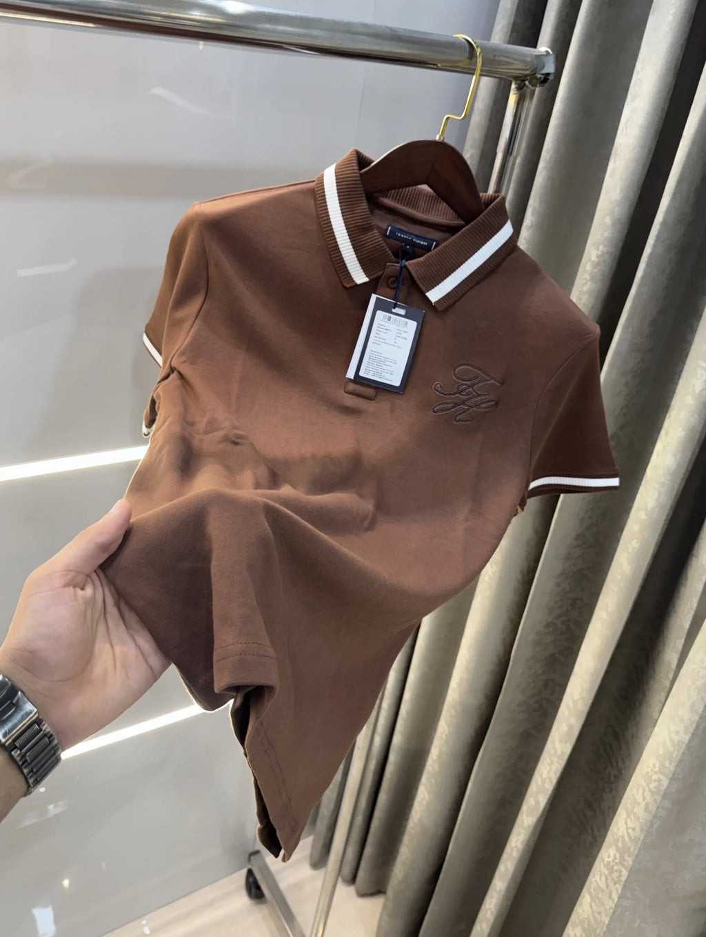Tommy Hilfiger Brown Premium Polo T-shirt