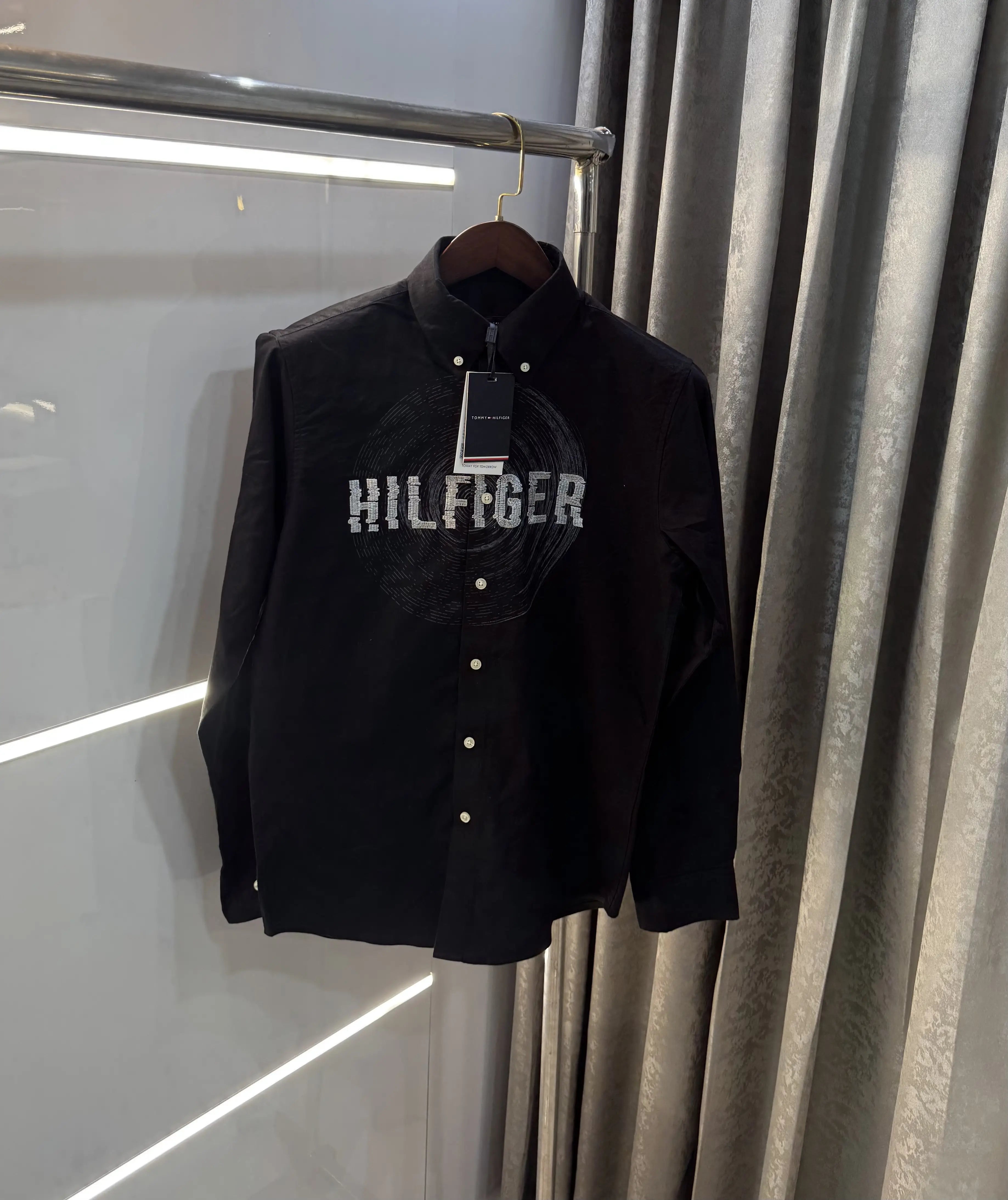 Tommy Hilfiger Black Embroidery Logo Work Premium Shirt Secondary image