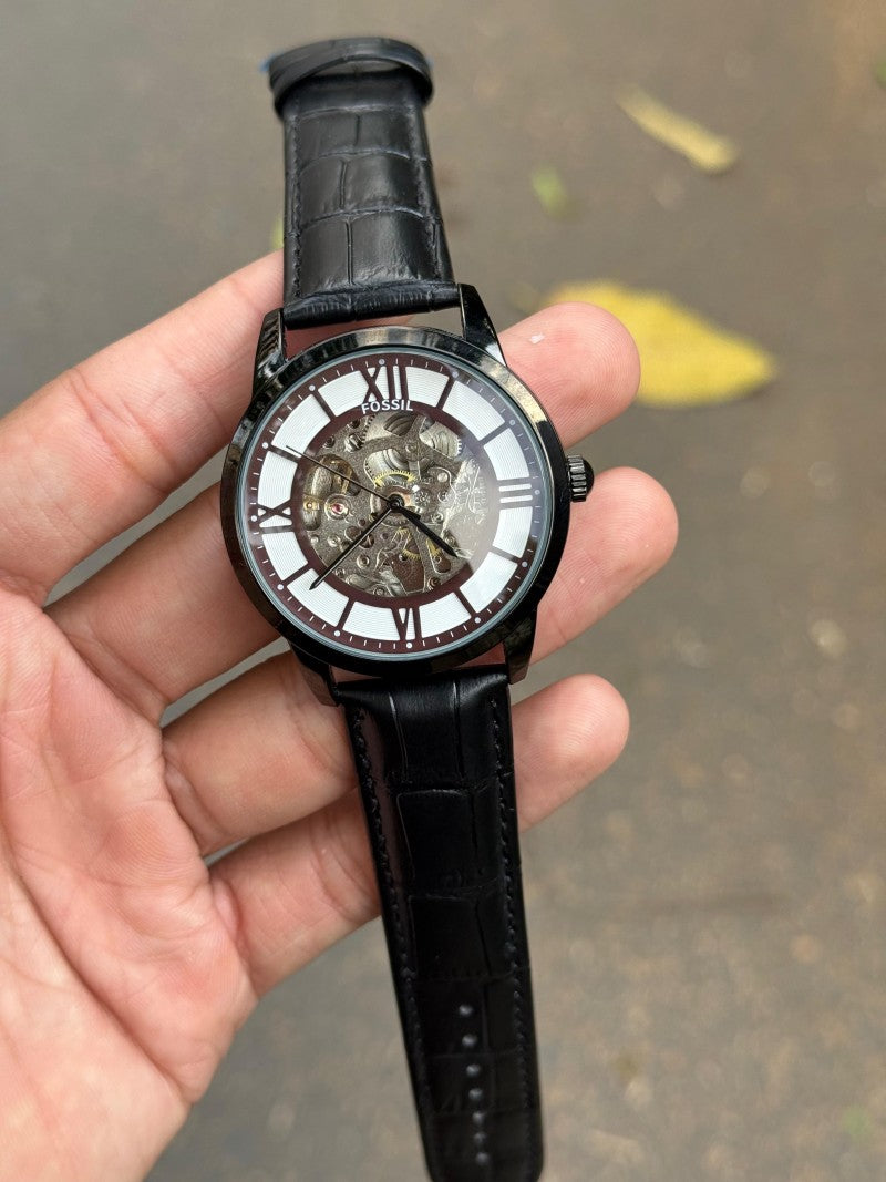 Fossi l Open Machine Automatic Black Leather Main image
