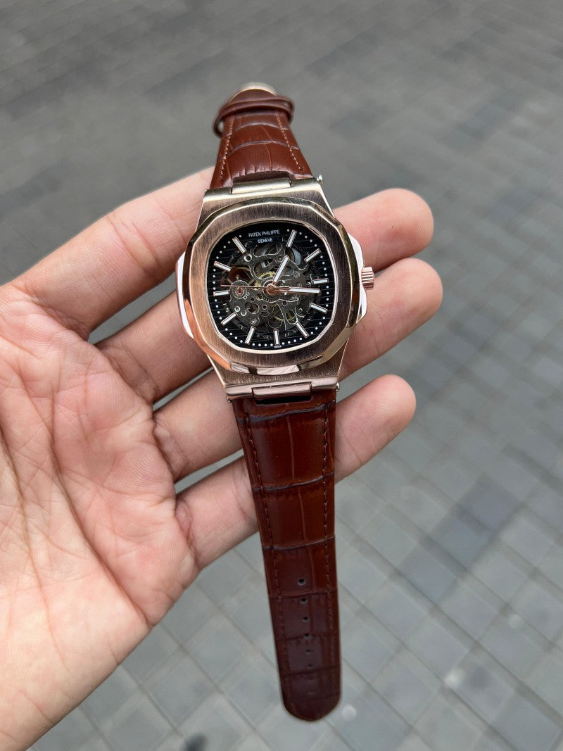Pate k Phillipe Nautilus Leather Automatic