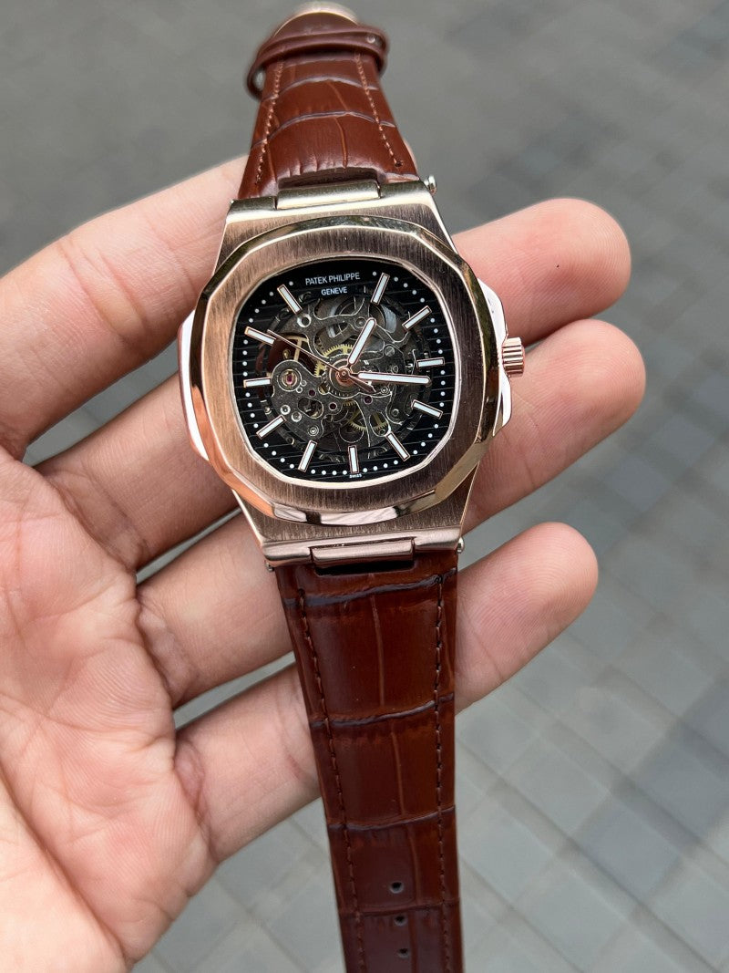 Pate k Phillipe Nautilus Leather Automatic