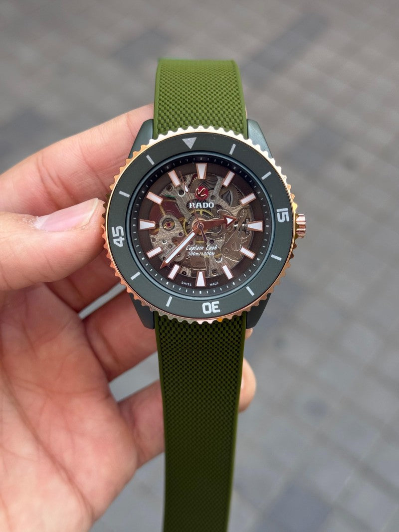 Rad o Captain Cook Automatic Silicone Green