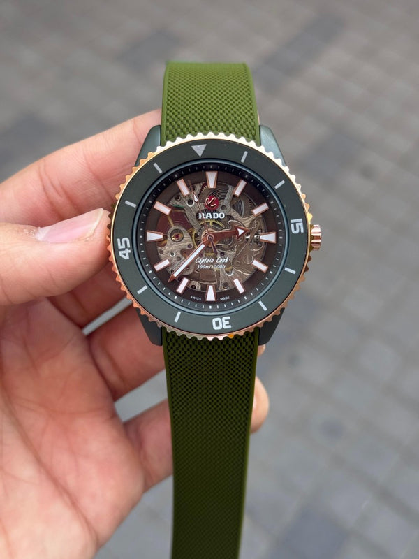 Rad o Captain Cook Automatic Silicone Green