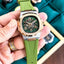 Patek Phillip e Nautilus Skeleton Silicone Rose Two Tone Green