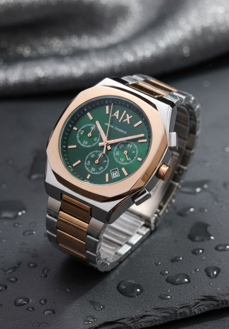Arman i Exchange Chronograph Rose Two tone Green dial