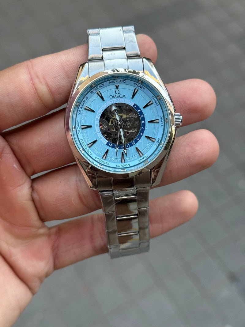 Omeg a Sea Master Aqua Terra World Timer Automatic Silver Tiffany Stainless Steel Secondary image