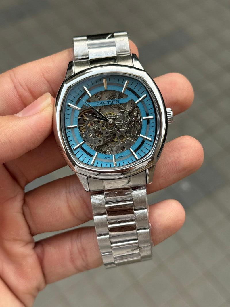 Cartie r Square Skeleton Automatic Silver Tiffany Secondary image
