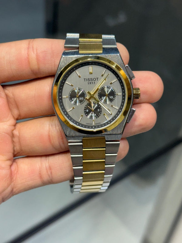 Tisso t PRX Chronograph Two Tone White Dial
