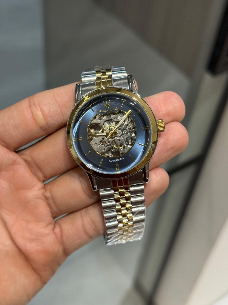 Maserat i Skeleton Automatic Two Tone Blue Dial